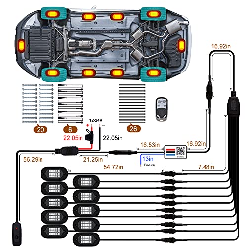 YiLaie RGB LED Rock Lights, with Phone App/Remote Control & Timing & Music Mode Rock Lights forTrucks, Waterproof Rock Light Kits for Jeep ATV RZR UTV SUV Off Road AUTO Motorcycle (10 Pods)