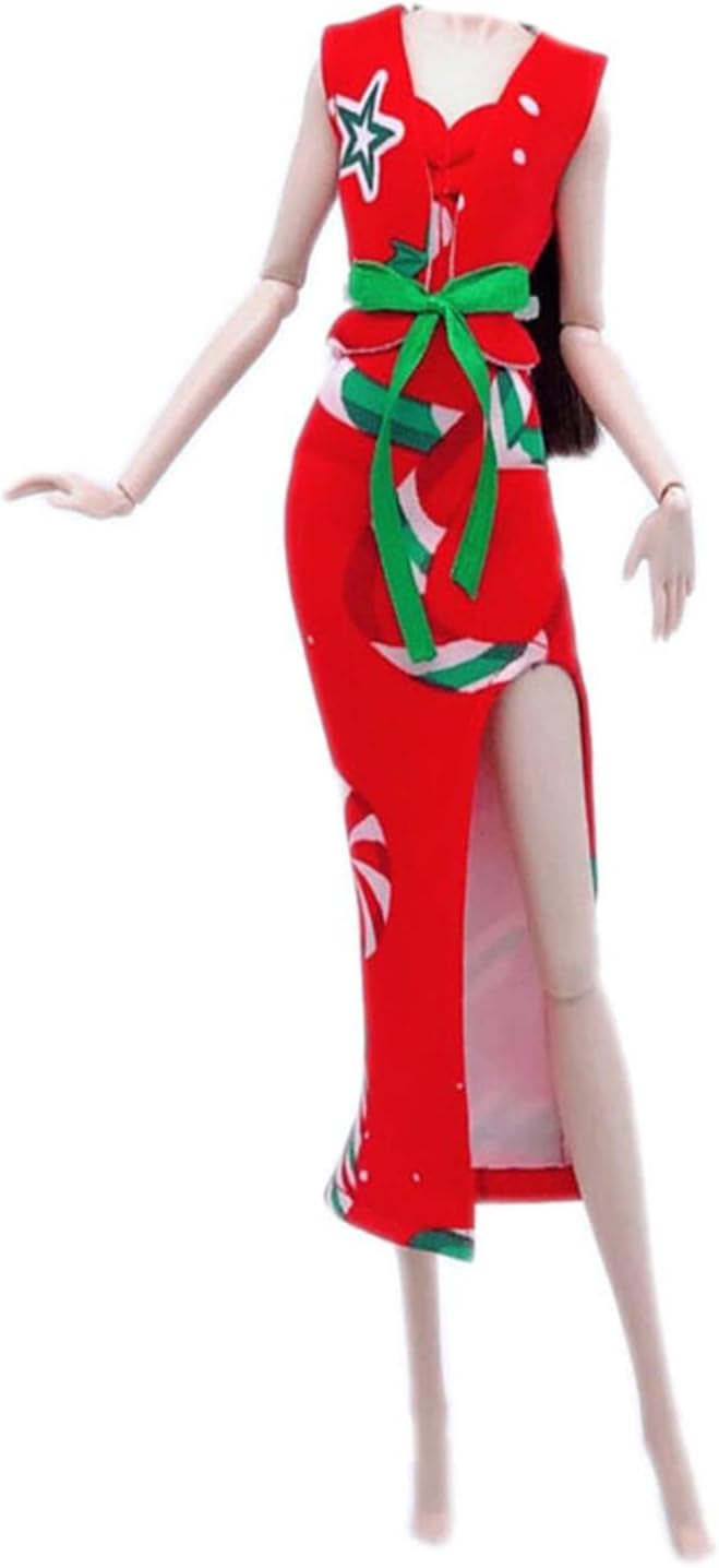 Fashion Doll Clothes Dress and Accessories 5 Sets Doll Dress Outfits + 12 Pairs Random Style Shoes for 11.5" Girl Dolls (Style F)