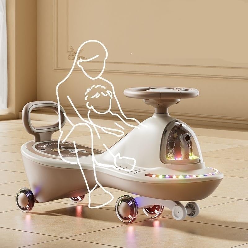 Miniatura 8 de Toy Cars Wiggle Scooter with LED Flashing Wheels & Music Anti-Rollover & Flexible Steering Ride On Toys for Outdoor Indoor Swing Car(Blue,Flashing