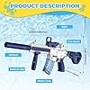 Electric Water Gun,Water Gun Toy,Squirt Gun Water Blaster up to 32 FT Long Range,Outdoor Pool Party Shooting Game Toy with 2 Batteries and 2 Water Tanks,Ideal Summer Watergun Gift for Kids & Adults.