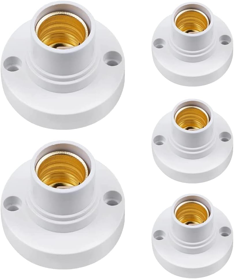 E14 SES Small Screw Bulb Holder Lamp Holder - Black/White Plastic, 240V, For Table Lamps & Fixtures