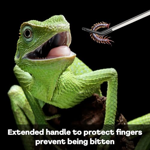 2PCS Long Aquarium Tweezers, 10.6" Extra Long Stainless Steel Reptile Feeding Tongs with Rubber Tip - Image 4