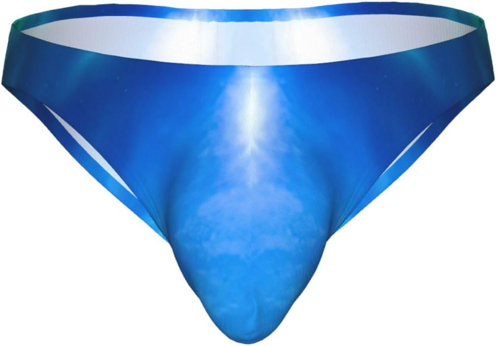 Men's Northern Lights Print Bikini Briefs Breathable Stretchy Micro Bulge Pouch Underwear