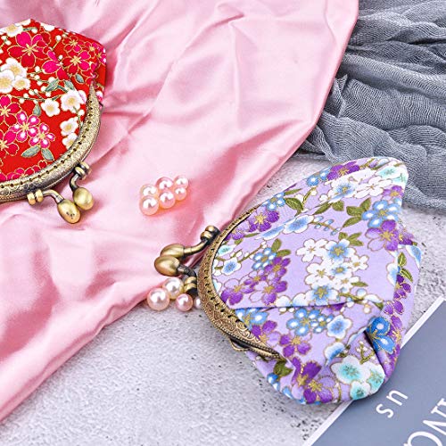 Oyachic Canvas Coin Purse Floral Change Pouch Vintage Clutch Wallet With Clasp Closure For Women (Purple) #TOP4