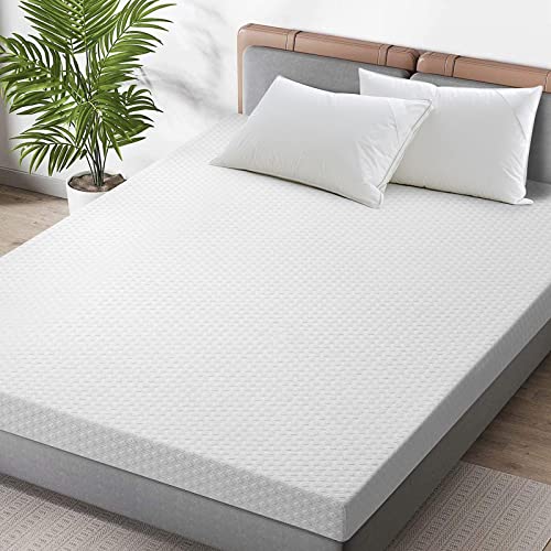 Cottonhouse Cool Gel 3 Inch Memory Foam Mattress Topper Queen Size,Aviation Grade Material,Removable Soft Cover, Comfort Body Support & Pressure Relief #TOP6