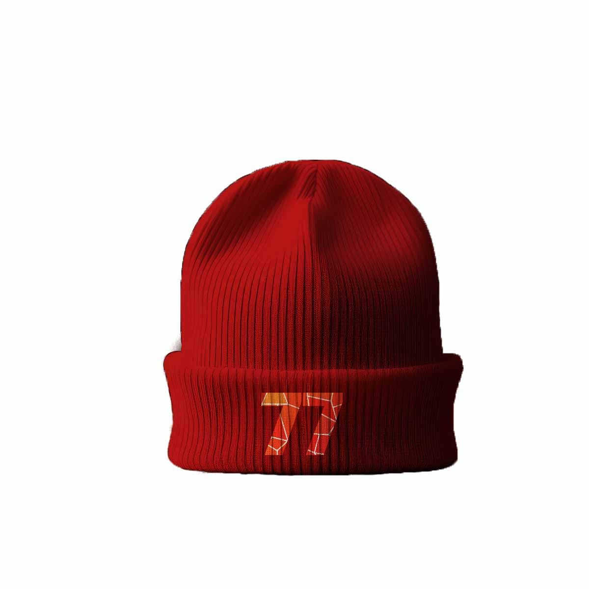 Bonnet rouge 77 à revers pour protéger les oreilles du vent froid avec style - 4