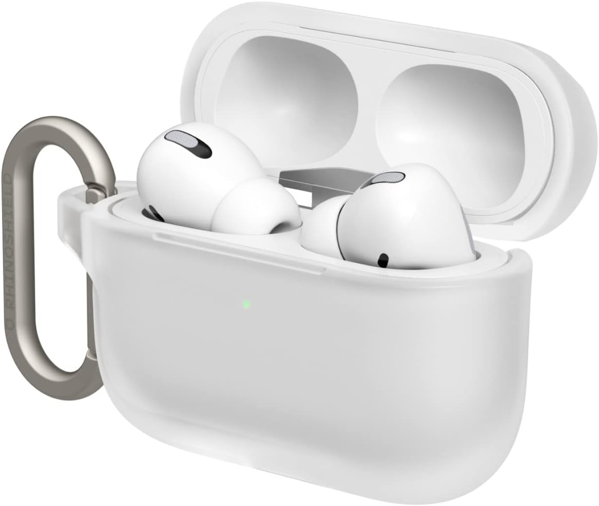 RHINOSHIELD AirPods Case with Carabiner Compatible with Apple [AirPods Pro] | Military Grade Drop Protection, Scratch Resistant, Wireless Charging - [Transparent, Standard Set]