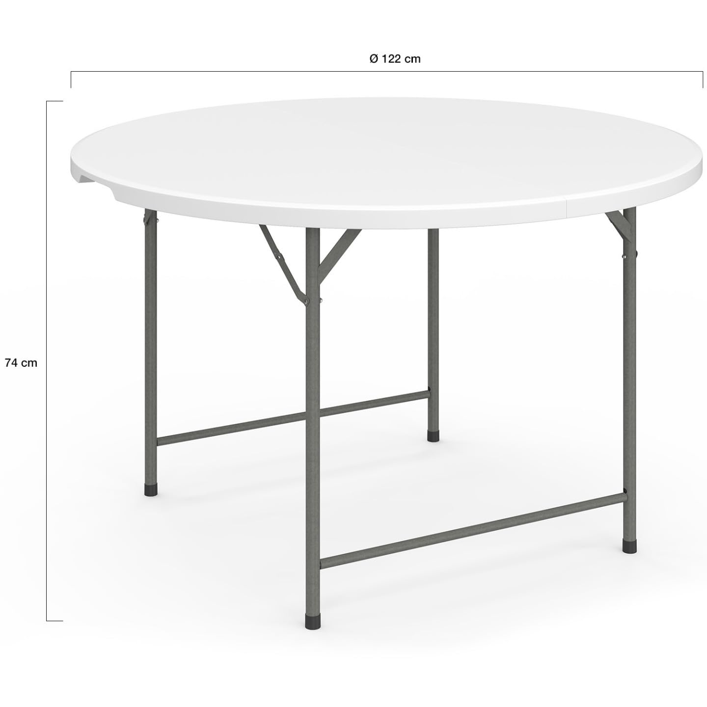 IDMarket - Table Pliante d'appoint Portable Ronde 122 cm pour Camping ou réception avec Housse Blanche