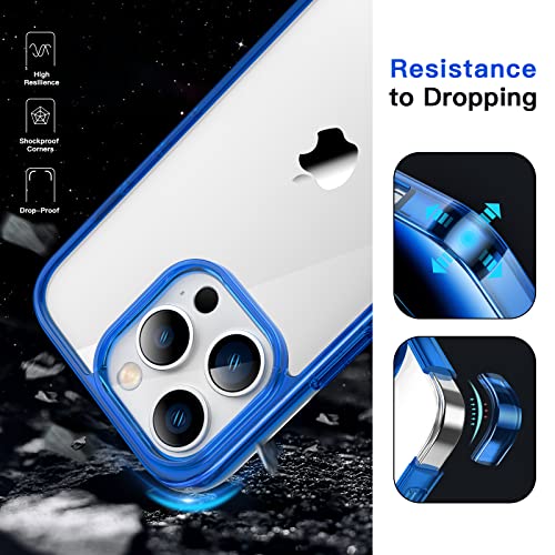 Image of JETech Cover Case for iPhone 14 Pro Max 6.7-Inch, Non-Yellowing Shockproof Phone Bumper Cover, Anti-Scratch Clear Back (Blue)