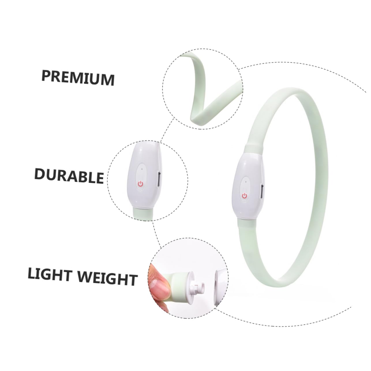 Kisangel 3ensembles Collier LED Lumineux pour Chien USB Rechargeable Ajustable Mode De Lumière Multiple Sécurité Nocturne pour Animaux De Compagnie