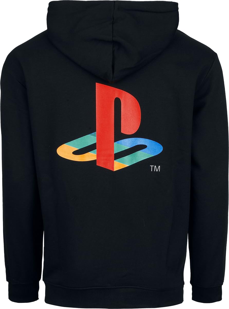 Playstation Logo Hombre Capucha con Cremallera Negro 60% algodón, 40% poliéster Regular