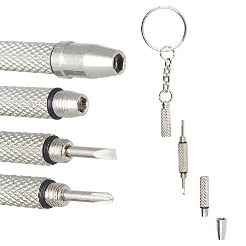 Eyeglass Repair kit, Mini 4-in-1 Screwdriver Keychain Glasses Frame Repair Tool, Tightens and Fixes Sunlasses, Watches, Toys & Other Small Items -10 Pack- by OptiPlix - Thumbnail 4
