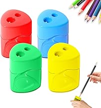 Anspitzer mit Behälter Klein, Bleistiftspitzer Dosenspitzer Dicke und dünne Stifte für Schule Büro, 4 Farben (#A-4pcs)