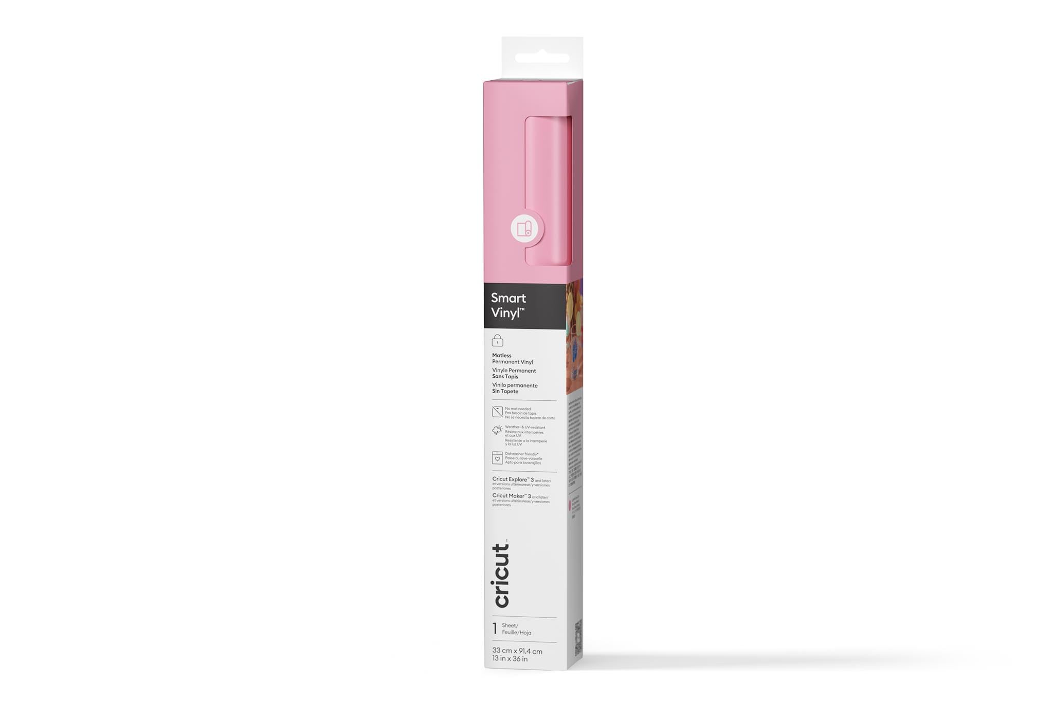 Cricut Smart Vinyl Permanente 33x91cm 1 Hoja (Rosa Claro)