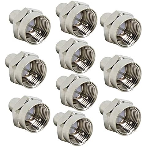 RFAdapter Coax Cap Cover, 75 Ohm Terminator, 10 Pack, Coax Terminator Caps for Ports on Splitter, AMP, Coaxial Cable, TV Antenna, Wall Plates, Booster Cover