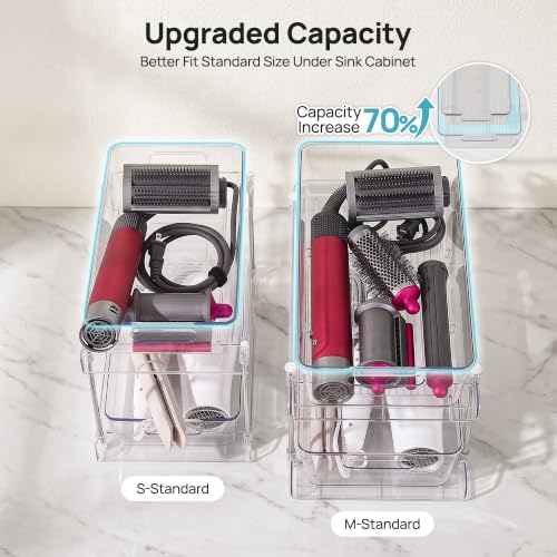 Image of Vtopmart 2 Pack Larger Plastic Bathroom Under Sink Pull-Out Organizer (M-Standard)