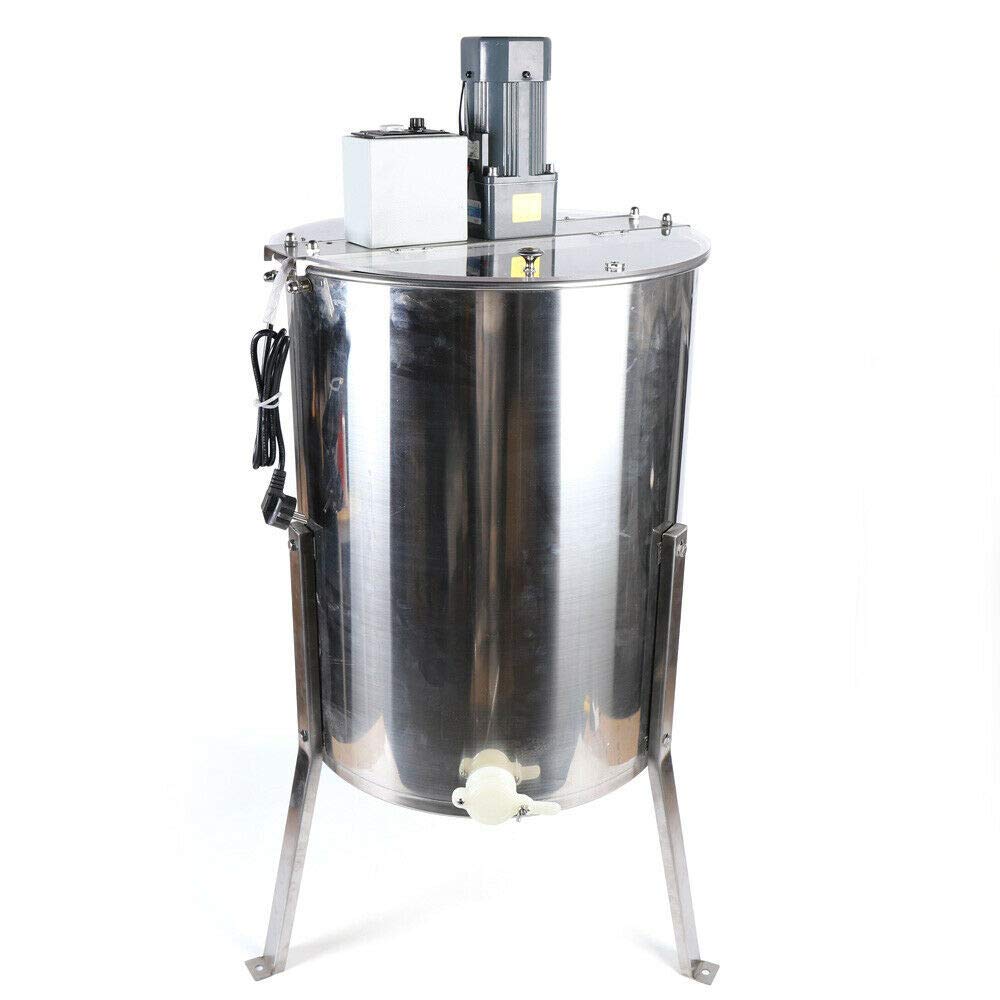 Extracteur de miel électrique à 4 cadres avec couverture en verre pour apiculteur et éleveur d'abeilles, accessoire pour apiculteur amateur 26 x 42 cm, hauteur du tambour : 61 cm, avec pieds : 81 cm |