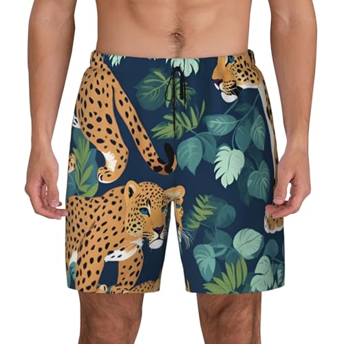 Pantalones cortos de natación de leopardo para hombre modernos