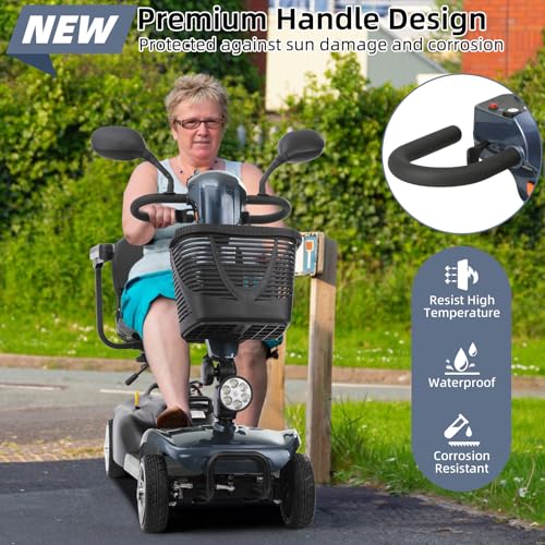 15/30 Miles 4 Wheels Mobility Scooter for Adults&Seniors Up to 300LBS, 350W Electric Wheelchair Device w/Extended Battery, Bright Taillights,Dual Baskets, Rotating Seat, USB Charging
