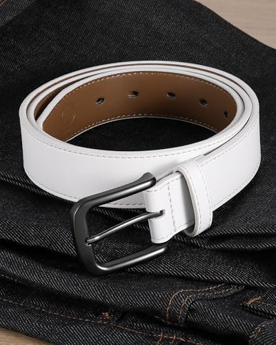 Image of CHAOREN Mens Belts Leather 35mm for Jeans - Tough at Work, Sharp Daily | Solid Buckle, Casual Occasion, Everyday Dress, Classic Style, Handmade, Gift Box