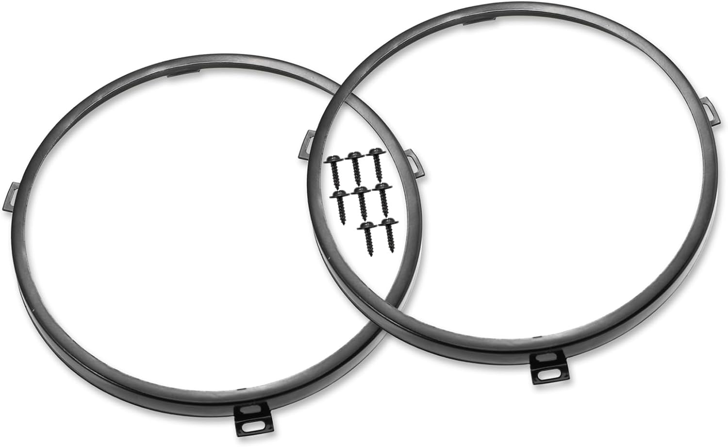 1 Pair 7 Inch Round Headlight Mounting Bracket Ring Headlamp Bracket Bezels Cover for Jeep Wrangler JK 2007-2017 Black Item Replacement