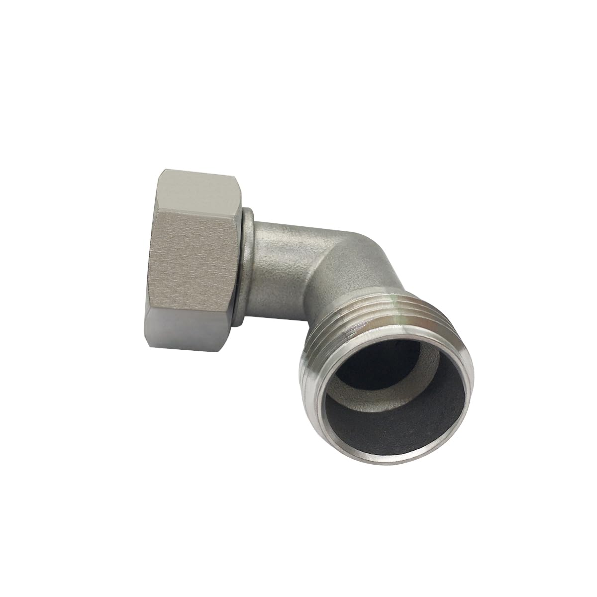 Beduan Codo de manguera de jardín de acero inoxidable 90 Dedgree, conector de manguera de agua en ángulo recto 3/4 GHT macho a hembra, adaptador para grifos de exterior RV