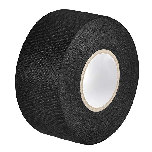 sourcing map Tissu Adhésif Bande Tissu Fil Harnais Métiers à Tisser Seul Côté 40mm x 15m Noir