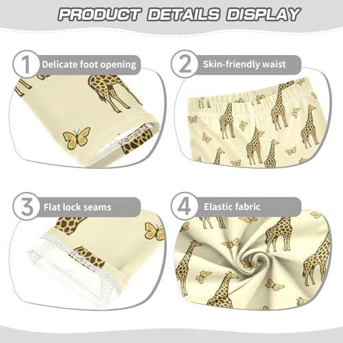 Girls' Leggings Giraffe Butterfly Yellow Kids Yoga Tights Pants 1 Pack 23023123
