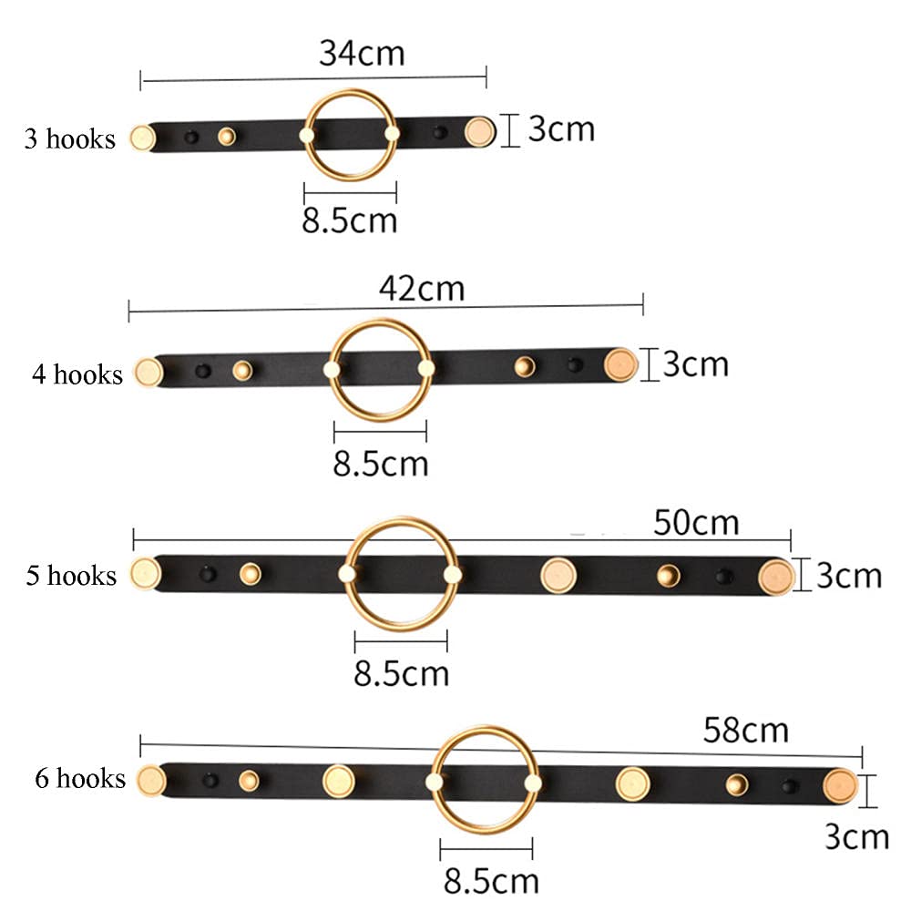 SOVORM Porte-Serviettes Cintre Crochets pour Chapeau Auto-adhésifs Support Mural pour Chapeau en Aluminium sans perçage Gain de Place pour Couloir Salle de Bain-Golden_5 Crochet Matériel de Salle de
