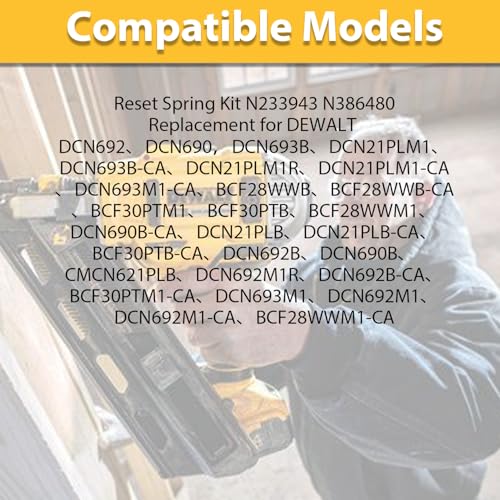 4 pcs Nailer Springs N233943 N386480 Replacement for DEWALT DCN692 DCN690 DCN21PLB DCN21PLM1 DCN693B DCN690B BCF30PTB DCN692M1 CMCN621PLB DCN692B BCF28WWB Reset Spring Kit by ANTDM - Image 2