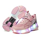 RESLIDE Roller Shoes with Wheels for Boys Girls Kids Skates Sneakers LED Light Rechargeable(4.5 US=3