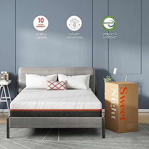 Sweetnight Matratze 140×200 H4 – Taschenfederkern und Memoryschaum