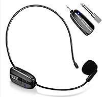 Vista 1 de Wireless Microphone Headset, 2.4GHz Cordless Head Mic, USB-C Charging Microphones, 165ft Range, for Voice Amplifier Speaker Pa System Teaching Tour