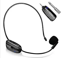 Microfone Sem Fio 2.4G, Transmissão Sem Fio de 50m, Carregamento USB, Adequado para Palestrante/Equipamentos de áudio/Sistemas PA