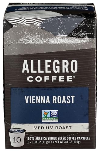Allegro Coffee, Coffee Vienna Roast Pods 10 Count, 3.8 Ounce