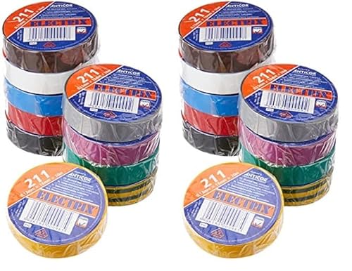 Adam Hall Accessories 580813 RNB 10 - Cinta aislante 0,13 x 15 mm x 10 m set de 10 colores (Paquete de 2)