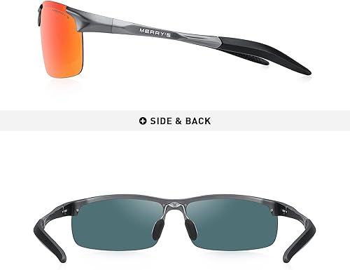 Miniatura 4 de MERRY'S Gafas de sol polarizadas de conducción deportiva para hombre, montura irrompible, sin montura S8277