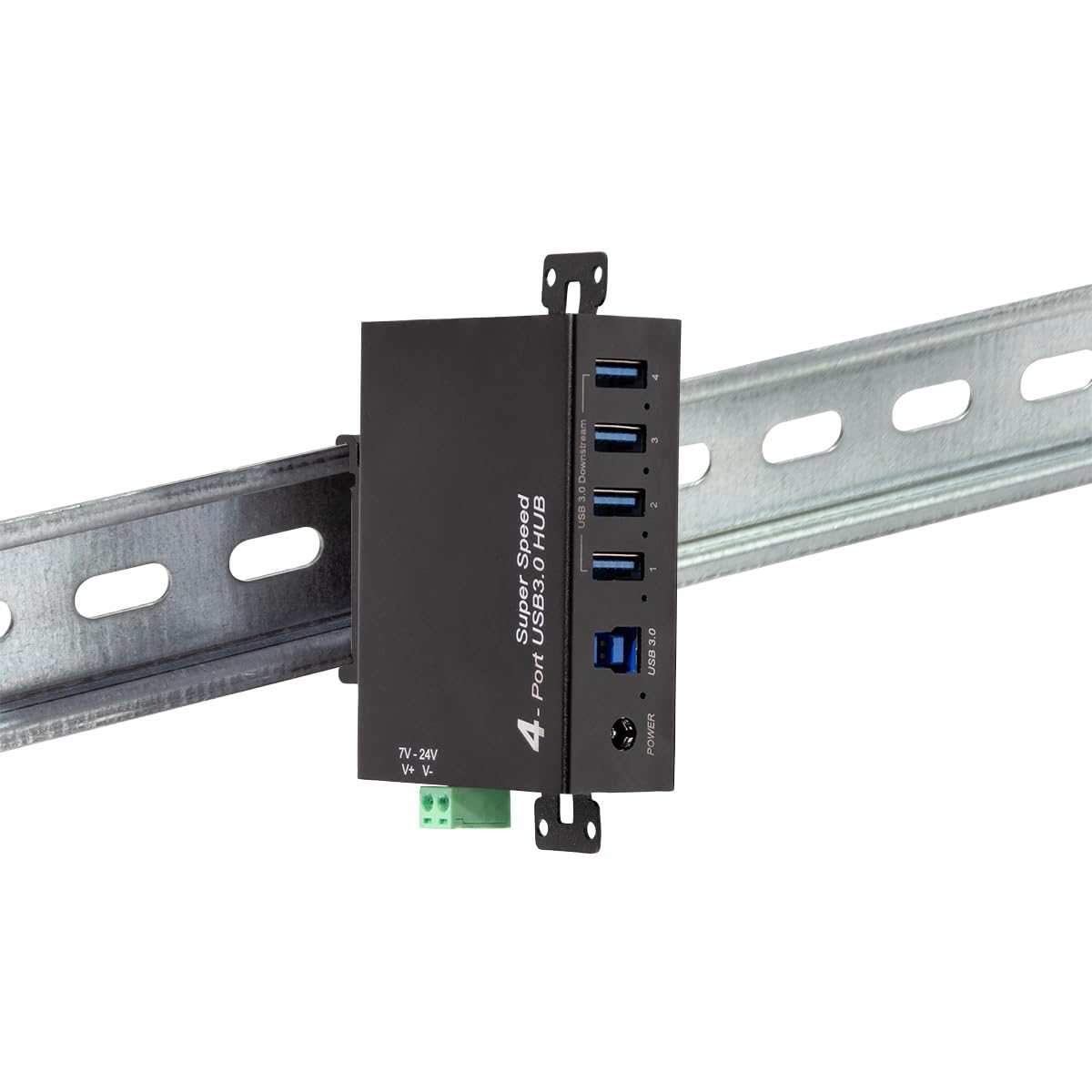 LogiLink 4-Port Hub (USB 3.0) inkl. Netzteil, Industrieausführung, 5 Gbit/s, 10 W, mit Überstrom, Überspannung und Kurzschlussschutz