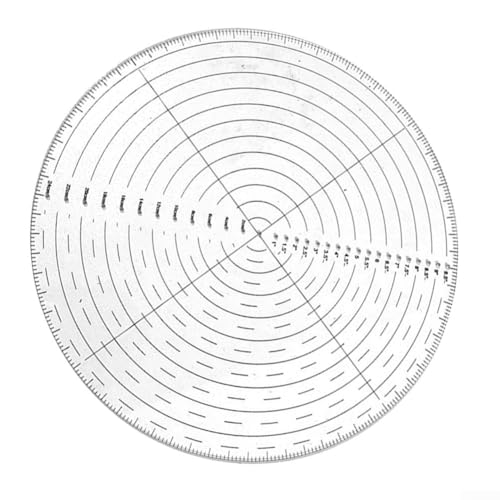 Round Center Finder 10 Inch Circle Gauge for Woodworking, Transparent Acrylic Circle Template with Dual Scale (Inch/CM), Center Finding Tool for Drawing Circles on Wood, Metal,