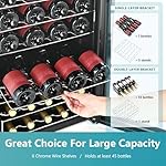 EUHOMY 45 Bottle Wine Cooler Refrigerator, Small Built-in Wine Fridge for Red, White and Champagne, 4.5 Cu.ft Mini Fridge with Adjust Temperature, Black - Image 2