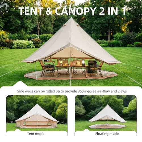 Carpa Bell 4 estaciones beige 16.4 pies para camping familiar miniatura 5