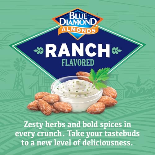 Image of Blue Diamond Almonds, Ranch Flavored Value Bag Snack Nuts Perfect for Bulk Pantry Staples and Keto Friendly Snacking 45 Oz Resealable Bag (Pack of 1)