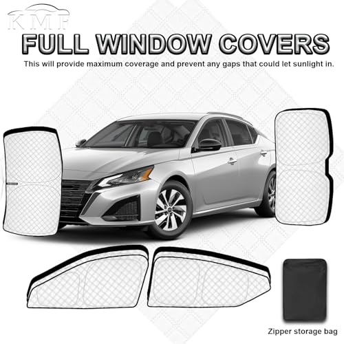 Image of KMF Windshield Sun Shade Replacement for Nissan Altima 2019-2023, Side Window Sun Shade Cover Sun Visor Shield Cover,Rear Window Sunshades for Camping /Baby UV Block and Privacy Protect