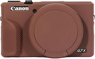 Case for Canon Powershot G7 X Mark III Digital Camera, Soft Silicone Protective Cover with Removable Lens Cover for Canon Powershot G7X Mark III DSLR Camera (Brown)