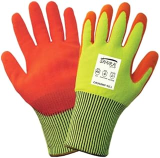 Glove Hi VIS Cut 4, Punchure Resistant, Nitrile Coated, Size-X-Large, CR998MF, (Pack of 12)