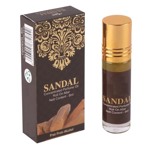 Concentrated Perfume Oil Sandal Long Lasting Fragrance Roll-On Attar For Mens And Womens- 8 Ml, (Pack Of 1) image 3