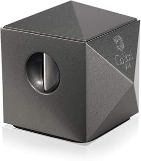 Colibri Quasar Premium 2-in-1 Desk Cutter - Ergonomic Dual V-Cut and Straight Cut, Spring-Loaded Stainless Steel Blade, Ideal for 60+ Ring Gauge Cigars - Gift for Cigar Enthusiasts (Metallic Gunmetal)