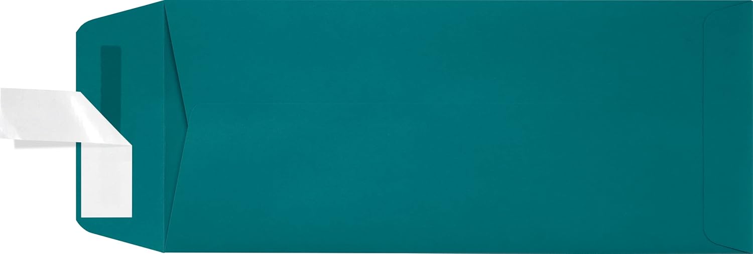 LUXPaper #10 Policy Business Envelopes | Peel & Press | 4 1/8 x 9 1/2 | Teal | 80lb. Text | 250 Qty