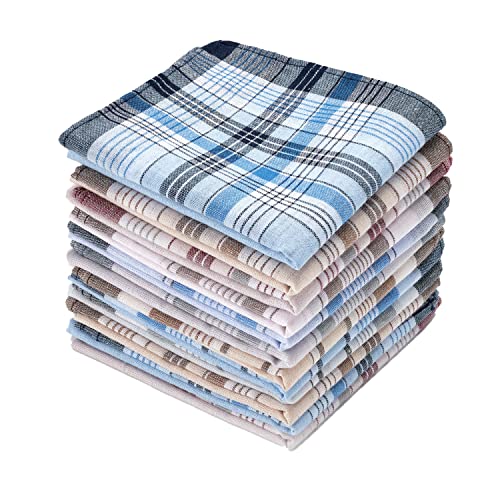 Ohuhu Handkerchiefs For Men, 100% Pure Cotton Pocket Square, Men's Handkerchiefs 12 Piece Gift Set 4 Color Hankies Perfect Gifts #TOP10