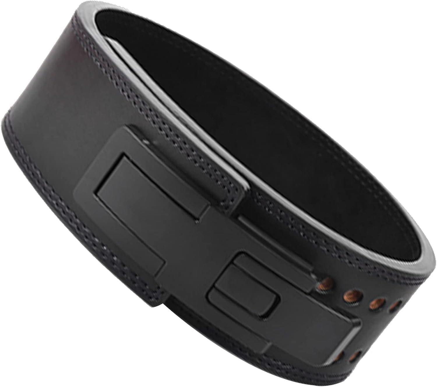 13MM Leather Weightlifting Lever Belt Adjustable Waist Support Belt Men Women Heavy Duty Squat Deadlift Power Lifting Gym Fitness Training Belt With Lever Buckle (BLACK, L)